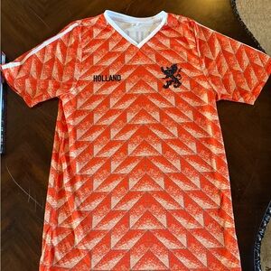 Youth Orange Holland Soccer Jersey with Lion Crest